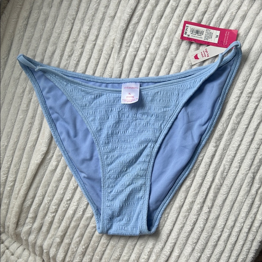 Xhilaration Pale Blue Ribbed Bikini Bottoms